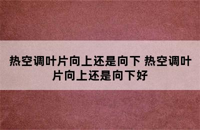 热空调叶片向上还是向下 热空调叶片向上还是向下好